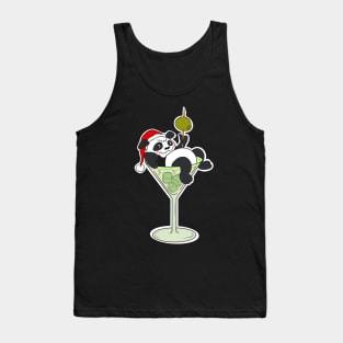 Christmas Quarantini Panda Drink - Santa in glass for girls Tank Top